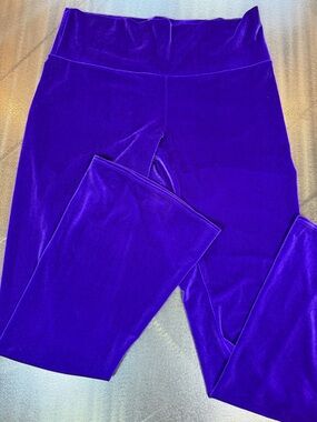Custom Men’s XXL Vibrant Purple Bell Bottom Velvet Leggings. Festivals, Raves 💜